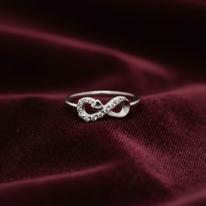 925 Silver Infinity Heart Ring
