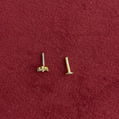 92.5 Sterling Silver Gold Plated CZ Trinity Nose Pin