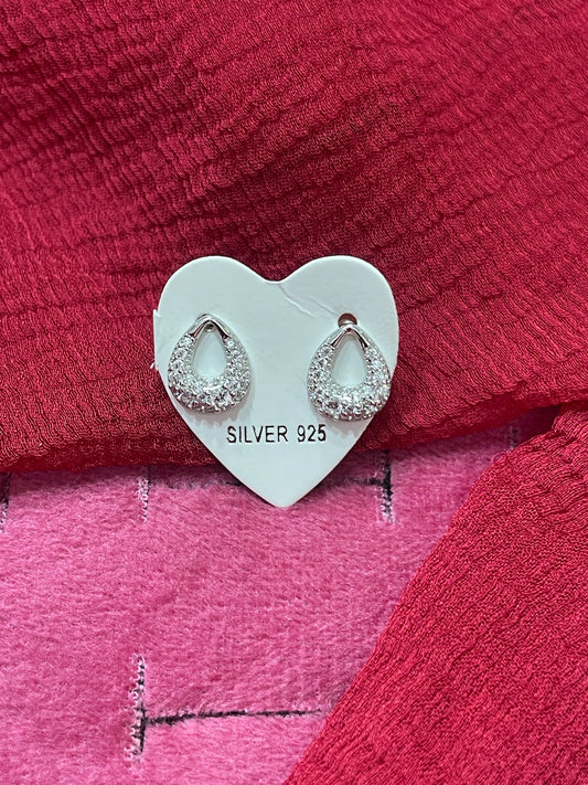 92.5 Silver Drop Stud Earrings | Stylish Hanging Design | Jewellery