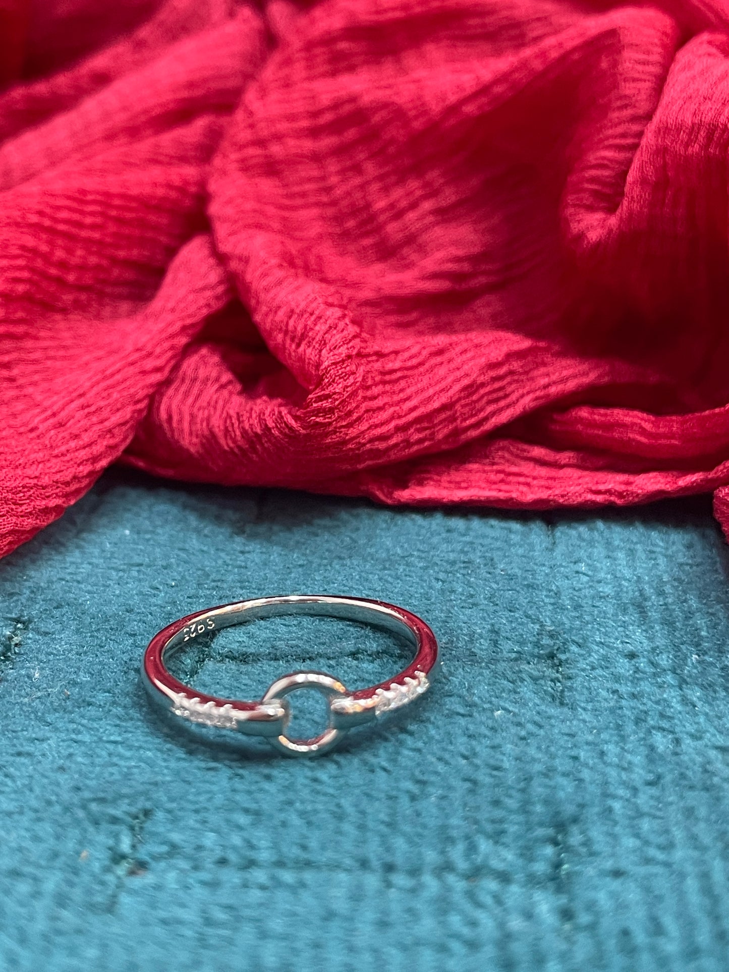 92.5 Silver Loop Tie Ring - Size 11