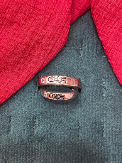 92.5 Silver Cute Couple Rings for Men Size 21 & Women Size 10 | Stylish Matching Love Design | Elegant Gift Jewellery