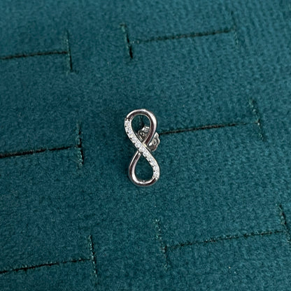 92.5 Silver CZ Infinity Stud Earrings for Women
