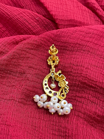 92.5 Silver Gold Plated Peacock Earrings for Women | Traditional Elegant Design | Festive Jewellery