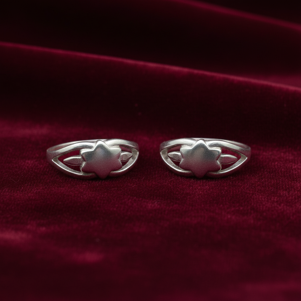 92.5 Silver Flower Toerings