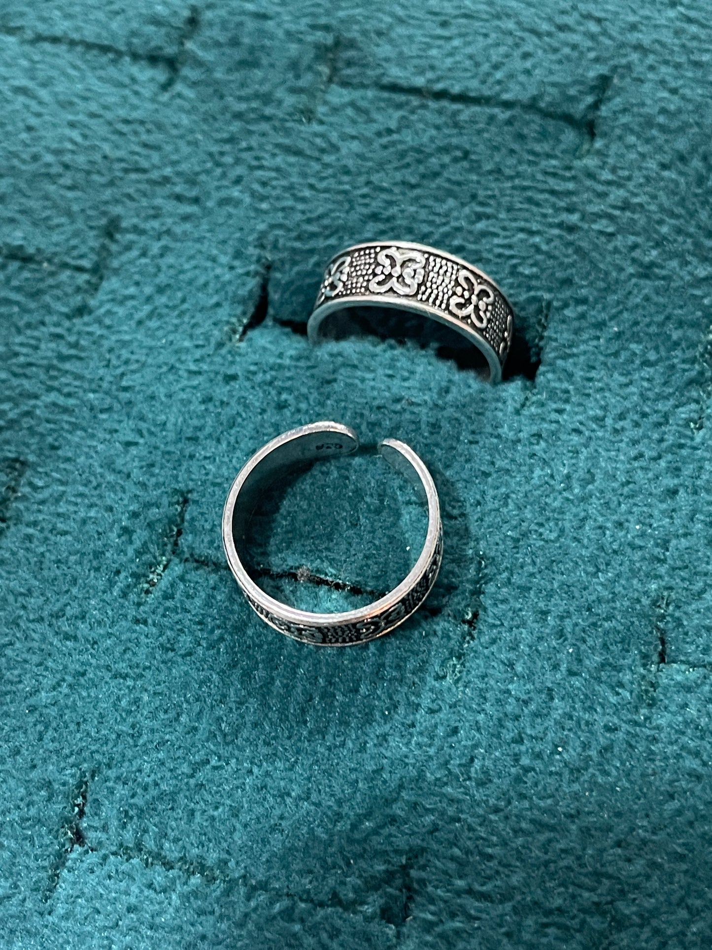 92.5 Silver Toe Rings for Women | Butterfly Oxidised Design | Traditional Jewellery