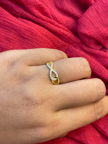 92.5 Silver Gold Plated Infinity Ring for Women | Elegant Love Symbol | Jewellery