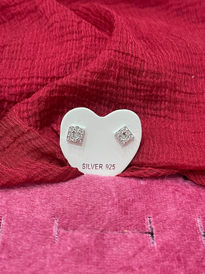 92.5 Silver Mini Square Studs | Classy Minimal Design | Jewellery