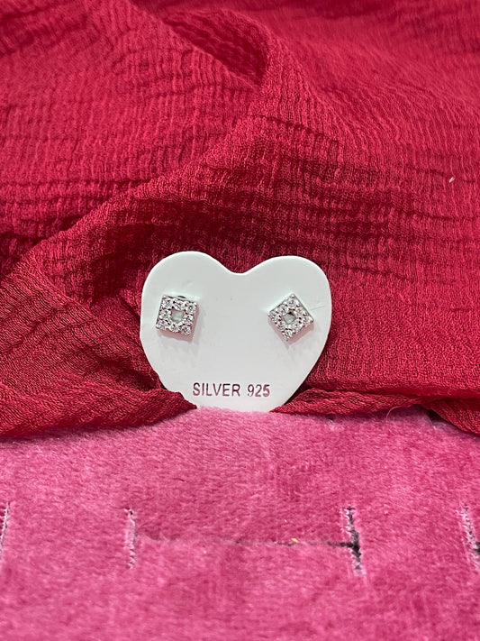 92.5 Silver Mini Square Studs | Classy Minimal Design | Jewellery