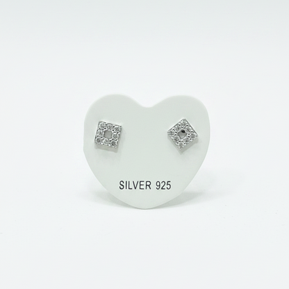 92.5 Silver Mini Square Studs | Classy Minimal Design | Jewellery