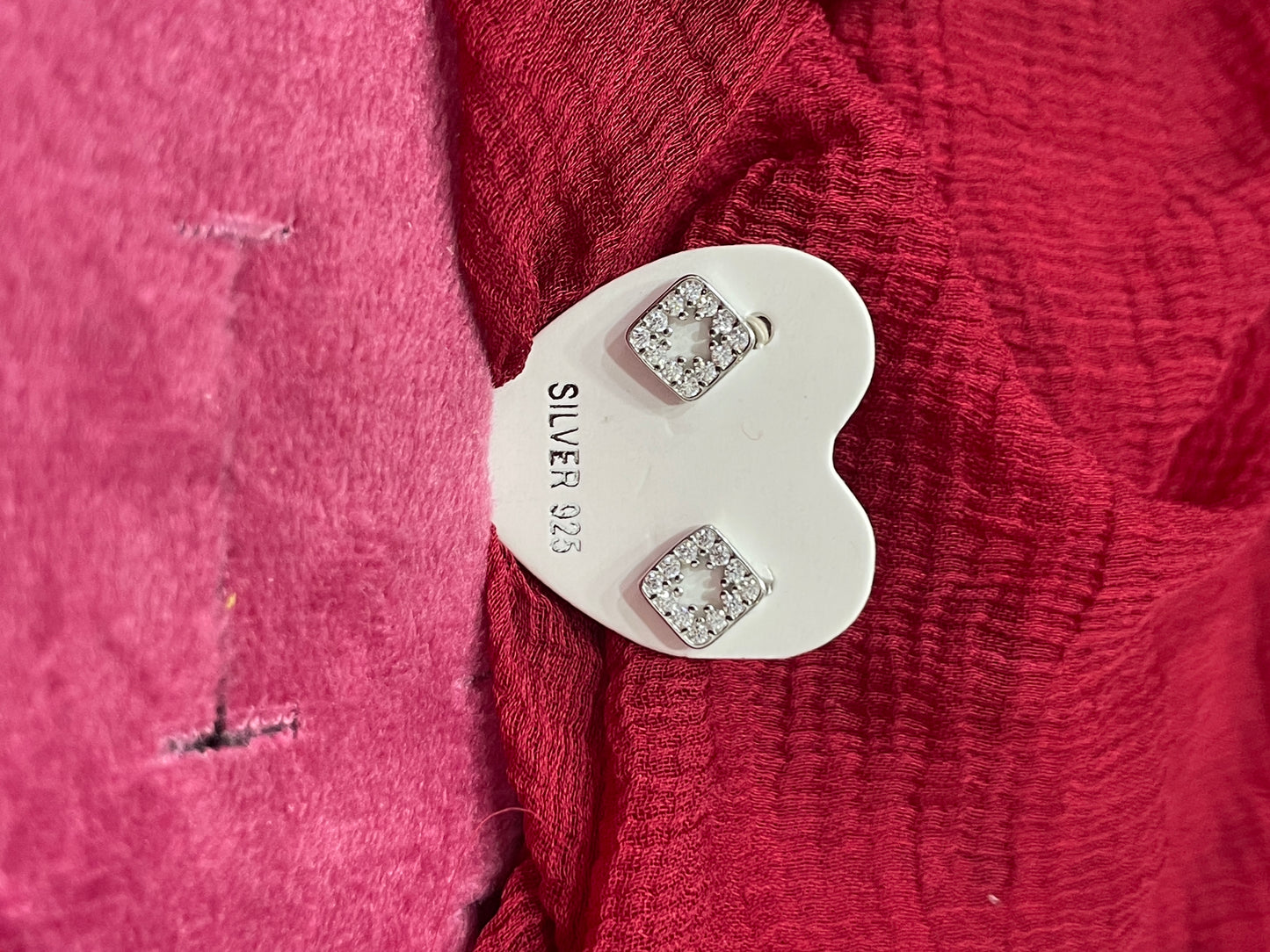 92.5 Silver Rhombus Shape Studs | Stylish Geometric Design | Jewellery