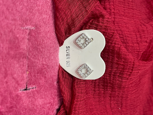 92.5 Silver Rhombus Shape Studs | Stylish Geometric Design | Jewellery