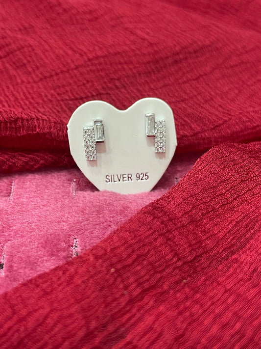 92.5 Silver White Stone Studs | Classic Everyday Design | Jewellery