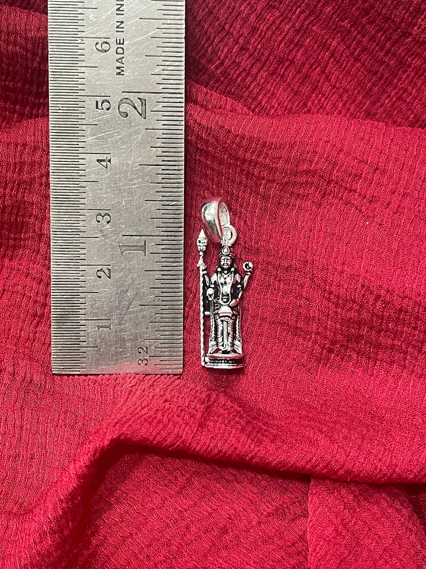 92.5 Silver Oxidised Subramanya Swamy Pendant for Men & Women | Murugan Temple Design | Daily Wear Jewellery
