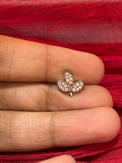 92.5 Silver Rose Gold Plated Leaf Earrings for Women | Stylish Nature-Inspired Design | Elegant Jewellery