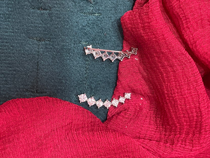92.5 silver classy white stone earcuffs