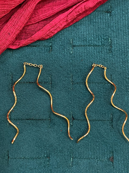 925 Silver Gold Plated Dual Spiral Earrings for Women | Contemporary Swirl Design