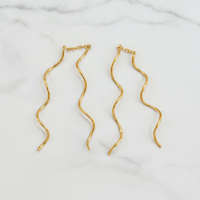 925 Silver Gold Plated Dual Spiral Earrings for Women | Contemporary Swirl Design