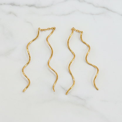 925 Silver Gold Plated Dual Spiral Earrings for Women | Contemporary Swirl Design
