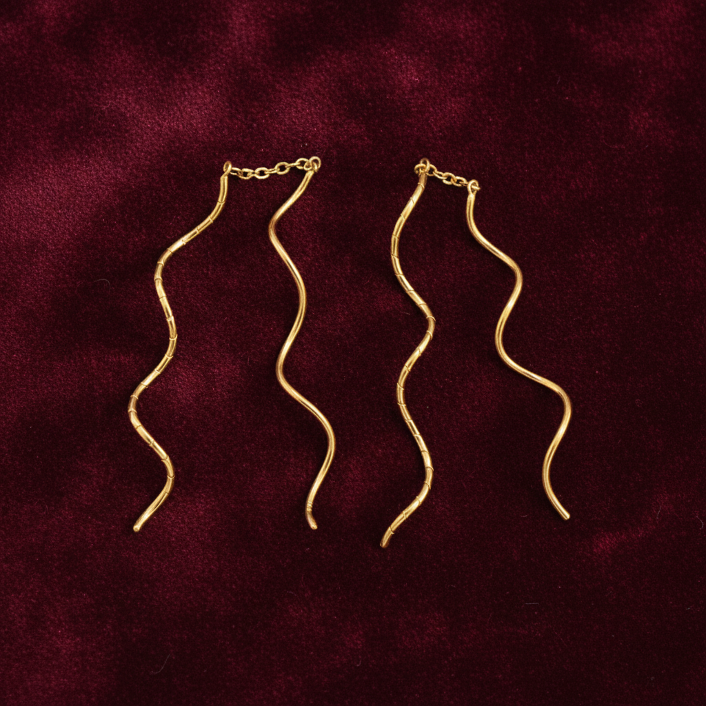 925 Silver Gold Plated Dual Spiral Earrings for Women | Contemporary Swirl Design