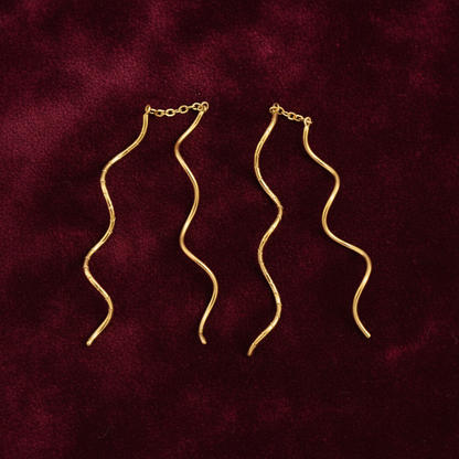 925 Silver Gold Plated Dual Spiral Earrings for Women | Contemporary Swirl Design