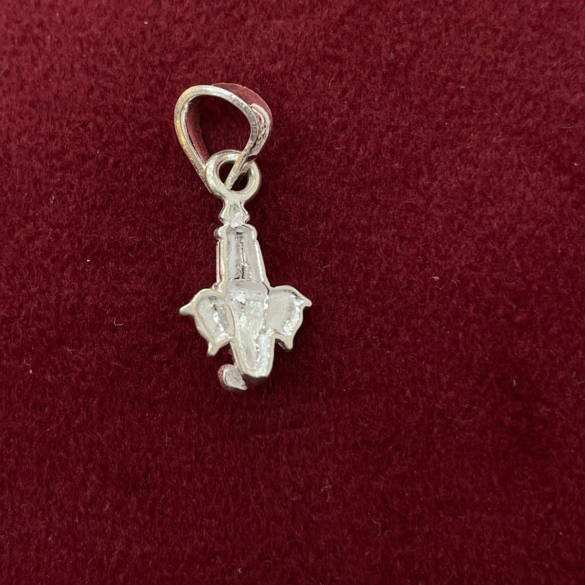 92.5 Sterling Silver 3D Ganesha Face Pendant