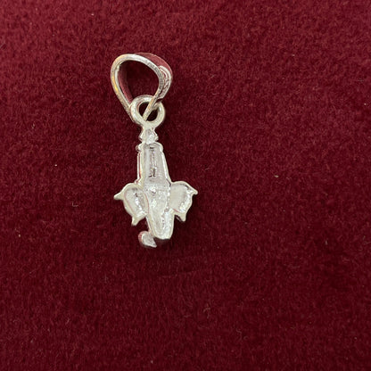 92.5 Sterling Silver 3D Ganesha Face Pendant