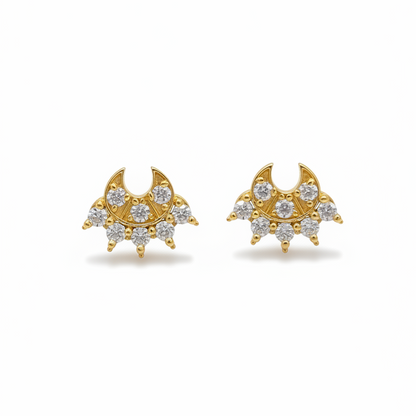 925 Silver Gold Plated Chandbali Studs