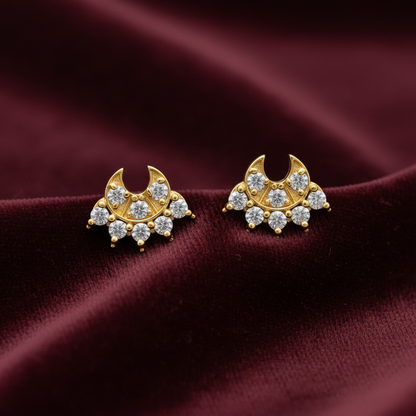 925 Silver Gold Plated Chandbali Studs