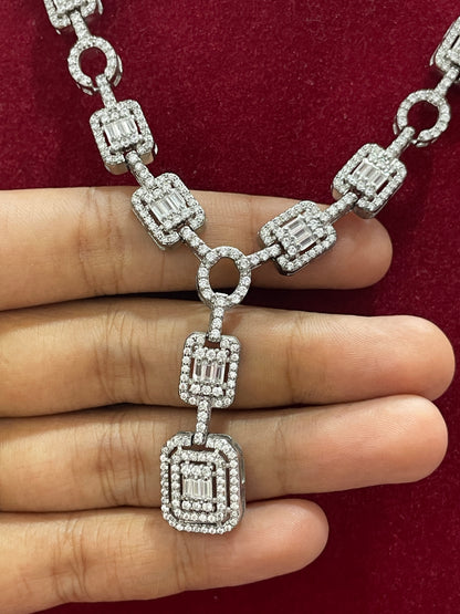 92.5 Silver Stylish Classy Necklace for Women 19 Inches | Elegant Premium Design | Modern Jewellery