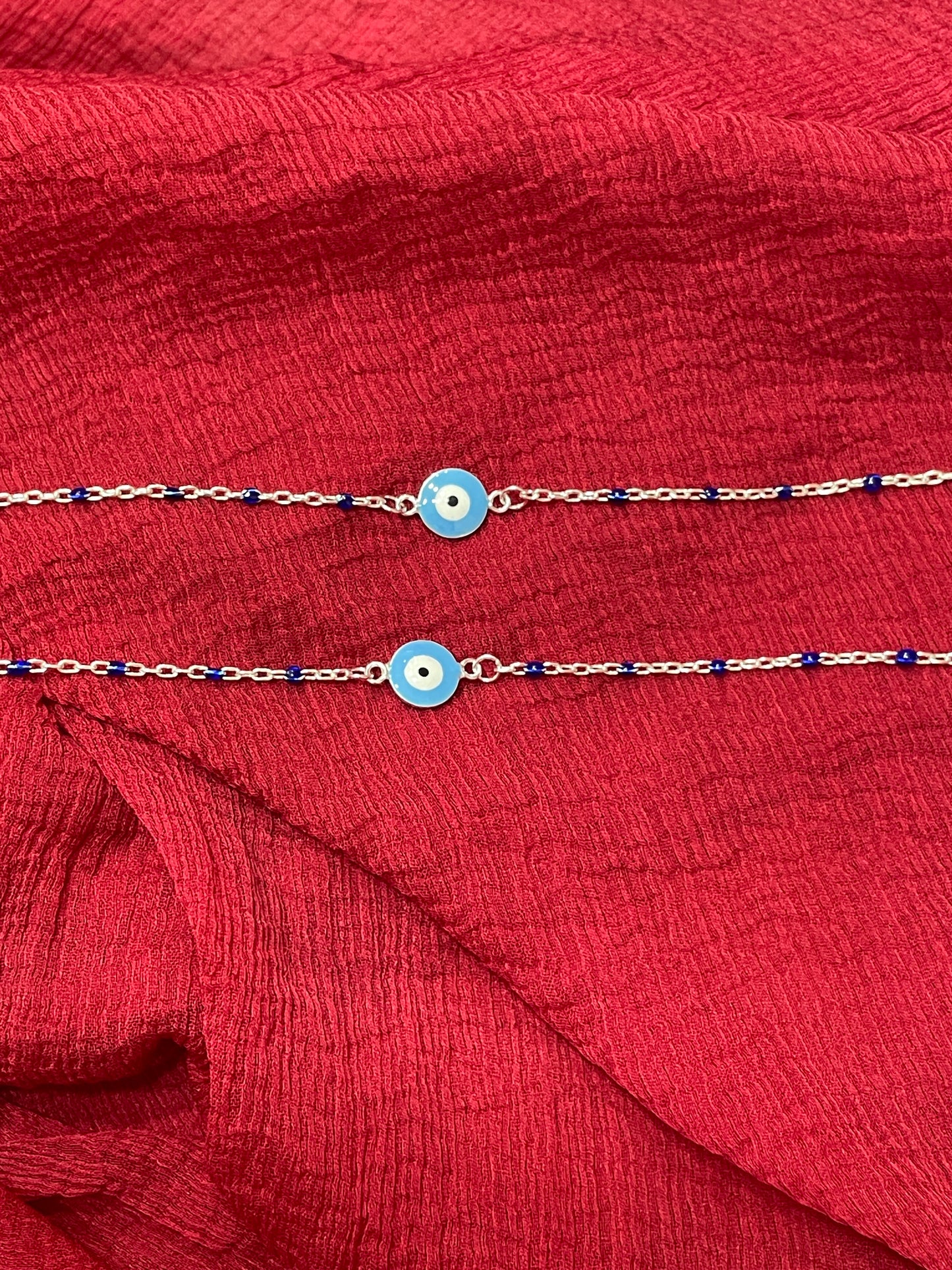 92.5 Silver Evil Eye Anklets | Classy Protective Design | Jewellery
