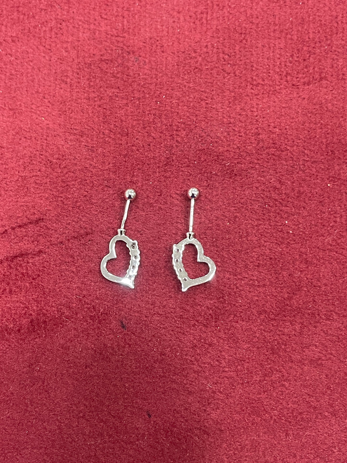 Heart shaped drop earrings
