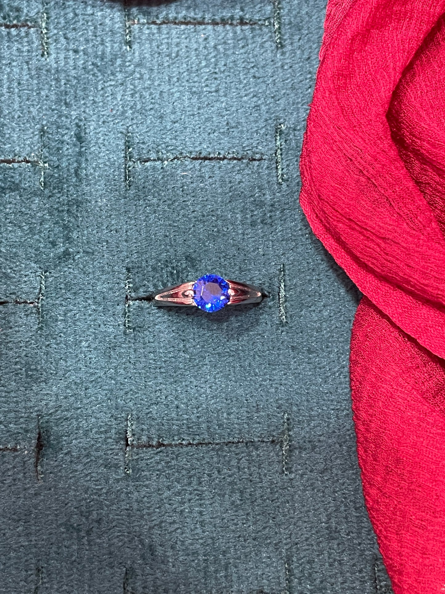 92.5 Silver Blue Stone Kids Ring | Adjustable Baby Ring for Girls & Boys | Elegant Color Design