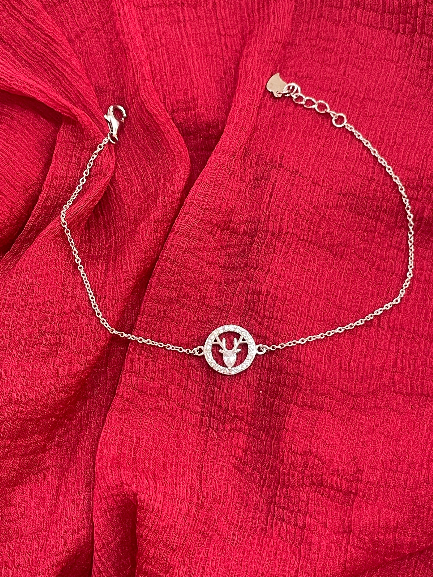 92.5 Silver Minimal Deer Bracelet for Women 8.2 Inches | Stylish Nature-Inspired Design | Elegant Jewellery