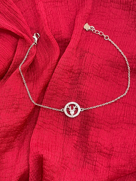 92.5 Silver Minimal Deer Bracelet for Women 8.2 Inches | Stylish Nature-Inspired Design | Elegant Jewellery
