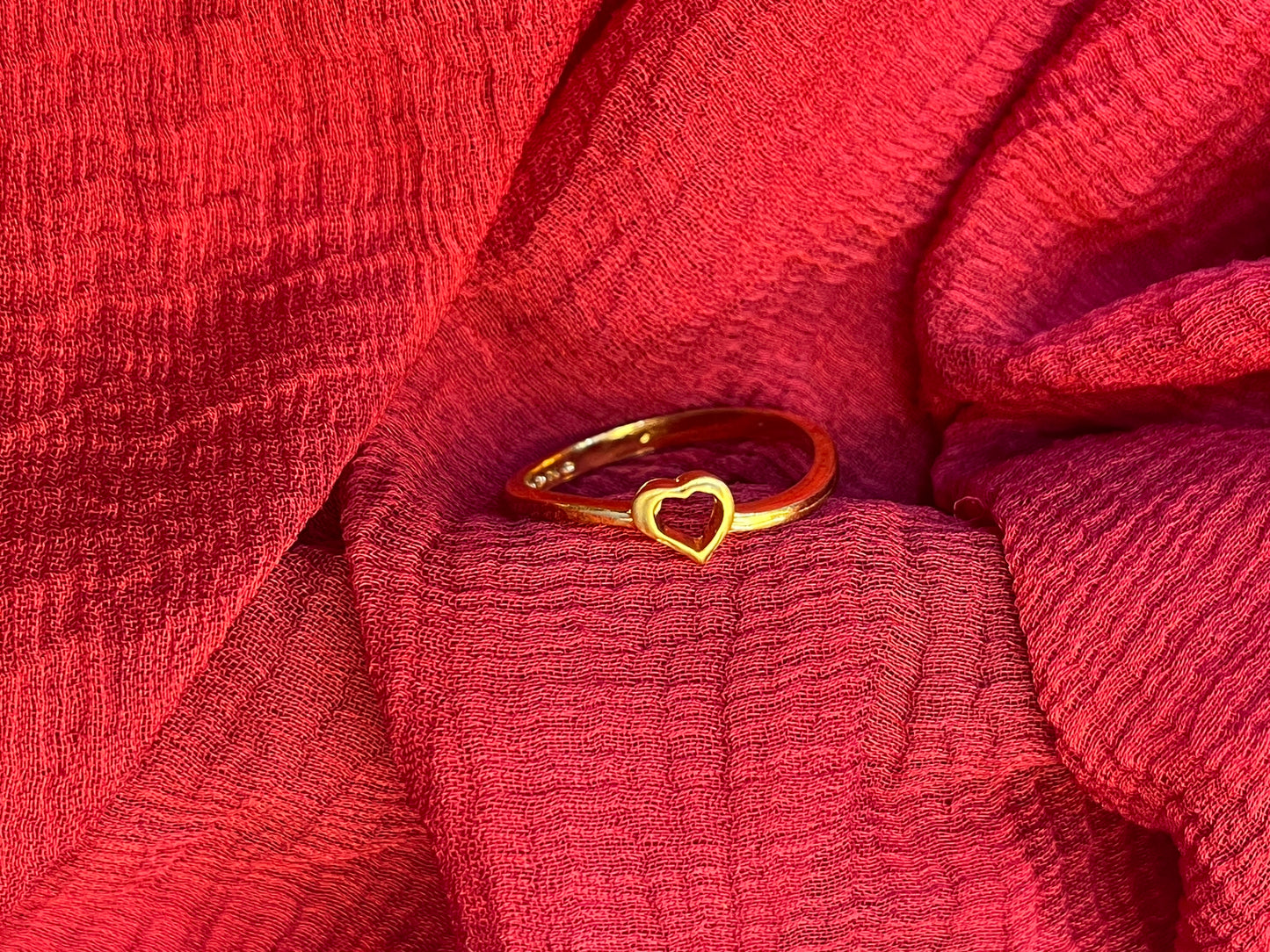 92.5 Silver Gold Plated Minimal Heart Ring for Women Size 11 | Elegant Love Design |Jewellery