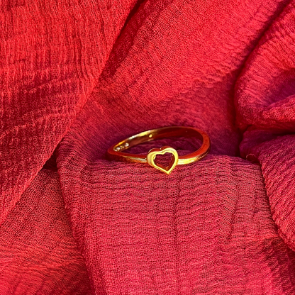 92.5 Silver Gold Plated Minimal Heart Ring for Women Size 11 | Elegant Love Design |Jewellery