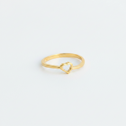 92.5 Silver Gold Plated Minimal Heart Ring for Women Size 11 | Elegant Love Design |Jewellery