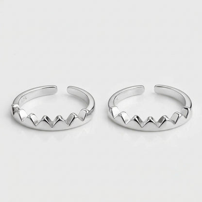 92.5 Silver Zigzag Toe Rings