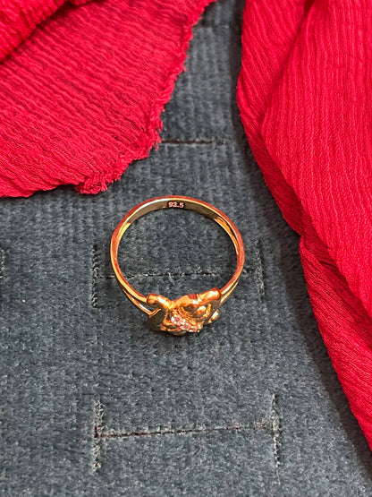 92.5 Silver Gold Plated Classy Ring for Women Size 15 | Elegant Timeless Design | Stylish Jewellery