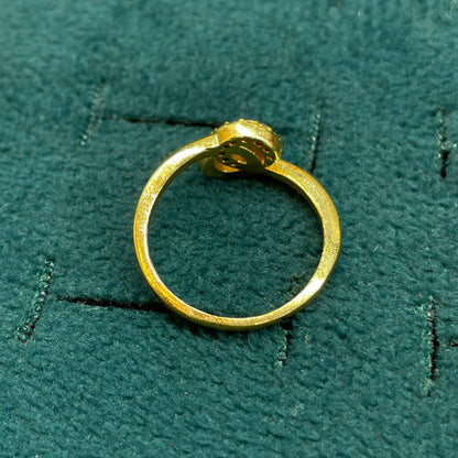 92.5 Silver Gold Plated White CZ Knot Ring for Women size 12
