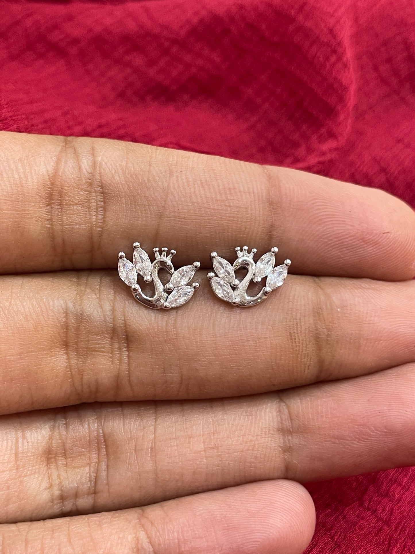92.5 Silver Swan Earrings for Women | Stylish Elegant Design | Graceful Jewellery