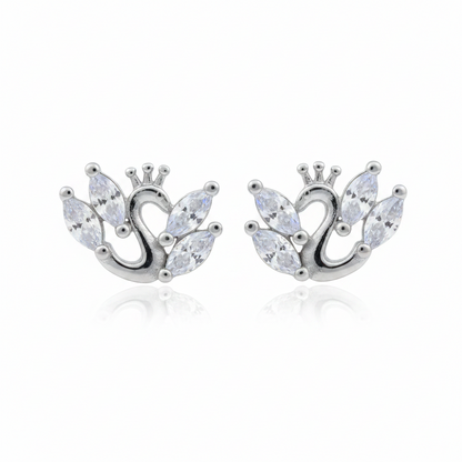 92.5 Silver Swan Earrings for Women | Stylish Elegant Design | Graceful Jewellery