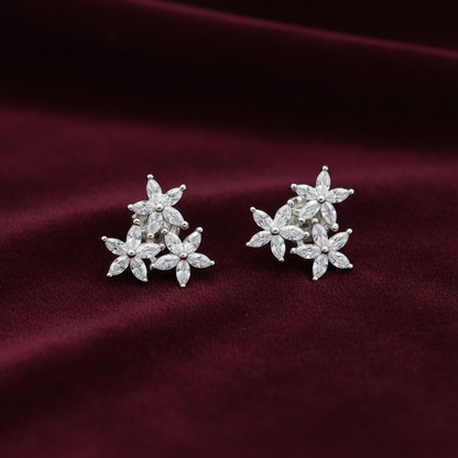 92.5 Silver Star Earrings | Stylish Trendy Design | Elegant Jewellery