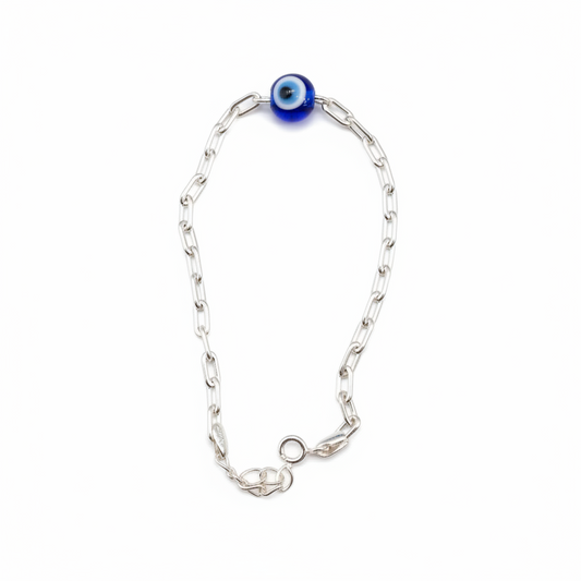 925 Silver Evileye Bracelet - 7 Inch
