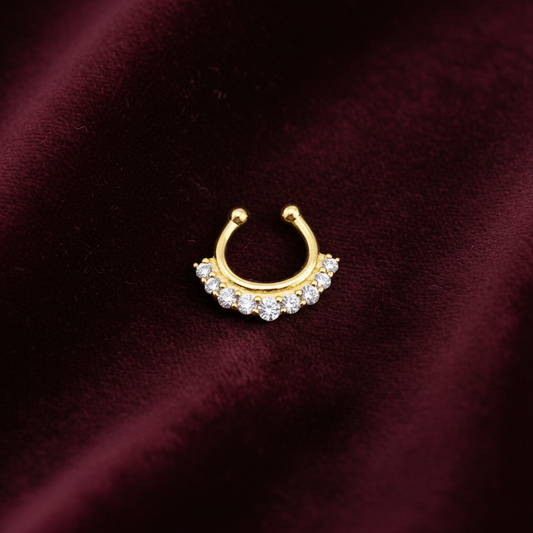 92.5 Silver Gold Plated Traditional Septum