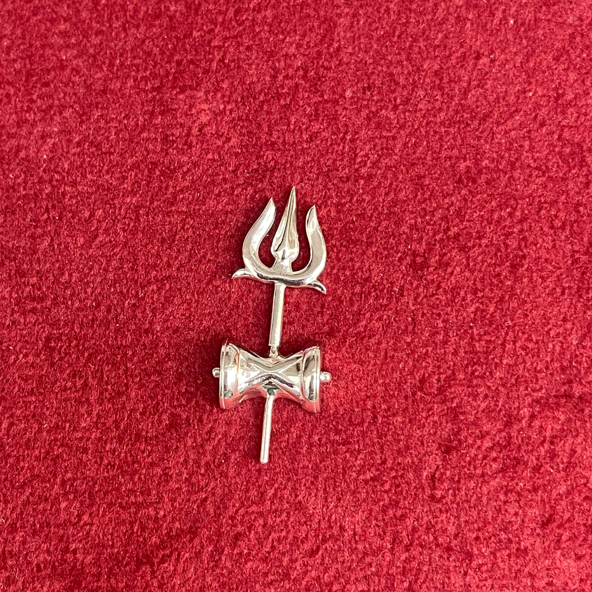 92.5 Sterling Silver Trishul Damruk Bugadi Pair