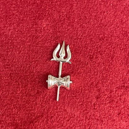 92.5 Sterling Silver Trishul Damruk Bugadi Pair