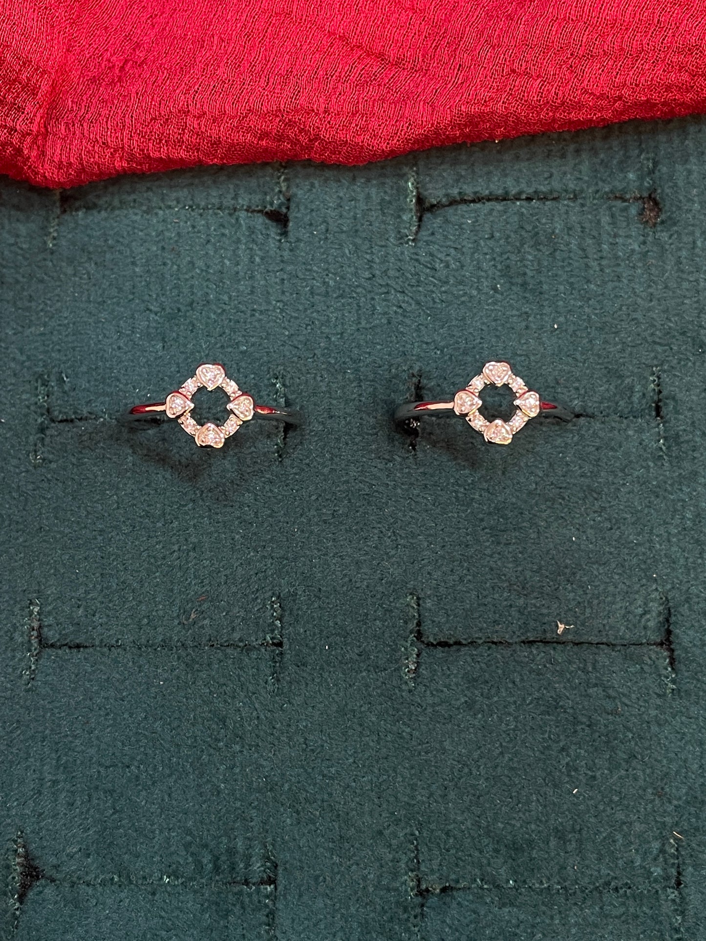 925 Silver Diamond Hearts Toe rings