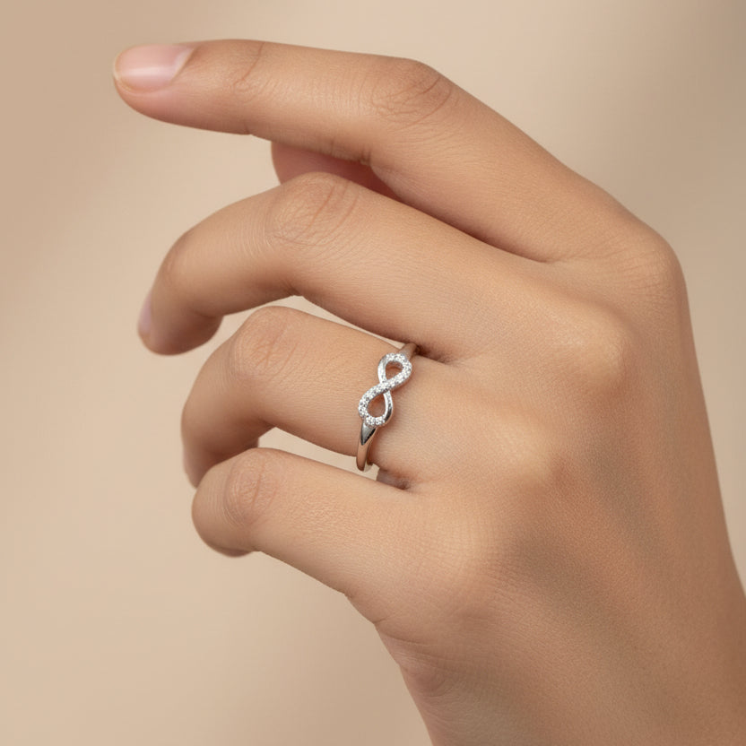92.5 Silver Infinity Ring for Women