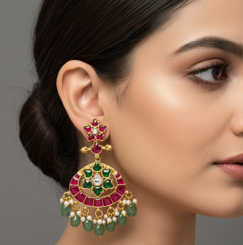 92.5 Silver Gold Plated Earrings for Women | Elegant Stylish Design |Jewellery